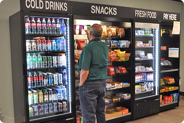 Customer using the micro mart