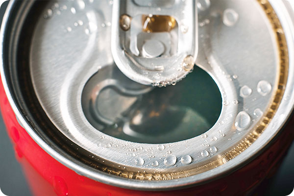 close up of a can of soda